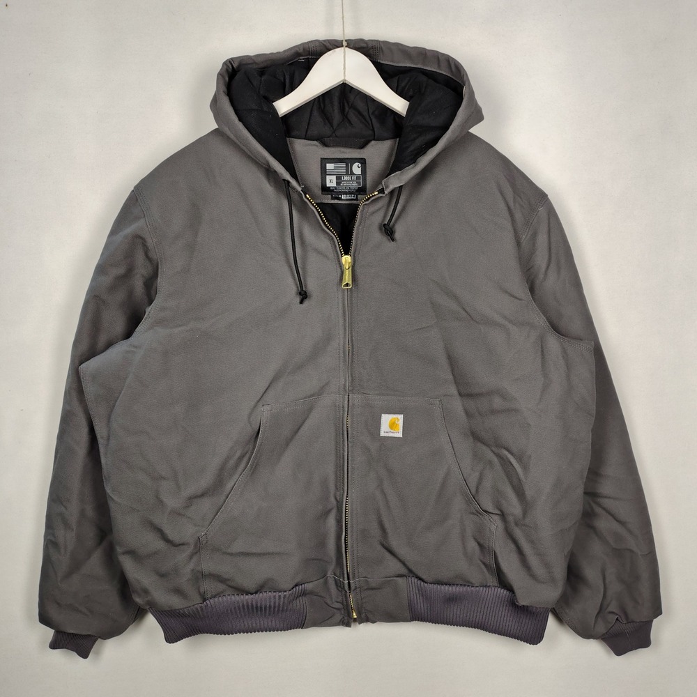 Carhartt J140 GVL Duck Active Jacket Gravel Grey XL Loose Fit Made in USA